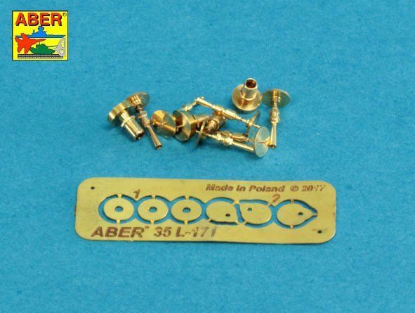 1:35 Set of gun barrel tips for MG 08 x3 pcs. And barrel tips for MG 08/15 x 3 pcs.