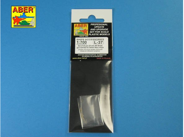 1:700 Set of 20 pcs 20 mm L/65 Breda gun barrels for Italian Navy ships