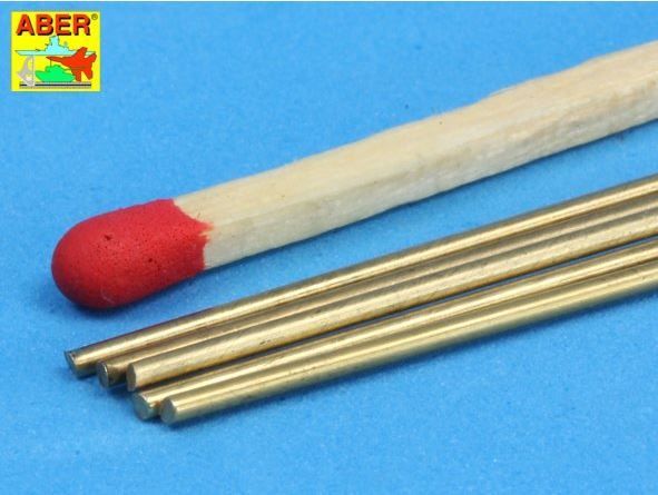 Brass round rods O 1mm length 250mm x 5 pcs.