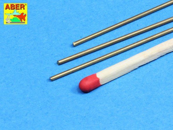 Brass round rods O 1,1mm length 250mm x 3 pcs.