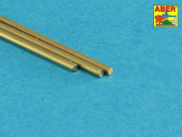 Brass round rods O 1,2mm length 250mm x 3 pcs.