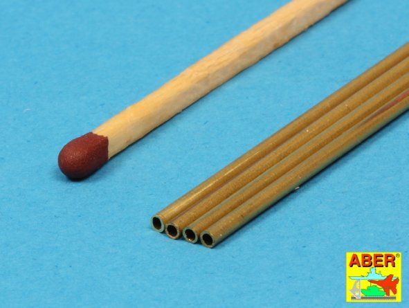 Brass Tubes 1,50x0,20 mm length 250 mm x 4 pcs