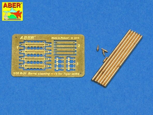 1:35 Barrel cleaning rods with brackets for Tiger I & King Tiger