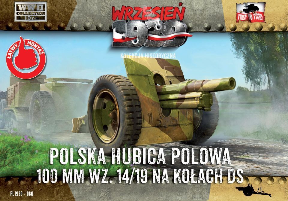1:72 Škoda 100mm Howitzer on DS wheels
