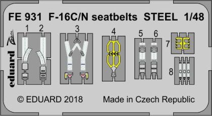 1:48 F-16C/N seatbelts STEEL