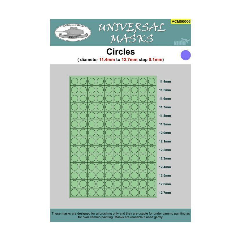 Circles - kolečka (diameter 11,4 to 12,7mm step 0,1mm)