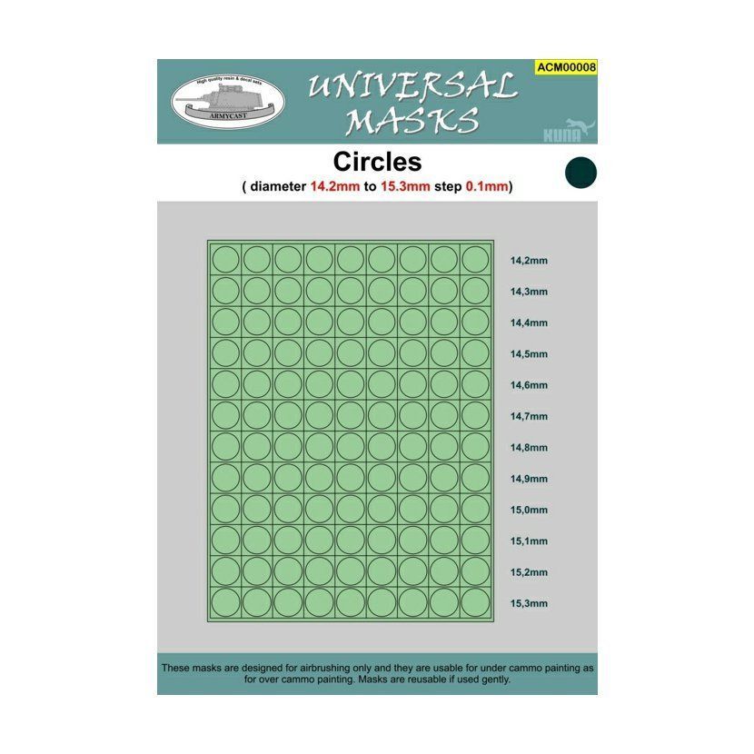 Circles - kolečka (diameter 14,2 to 15,3mm step 0,1mm)