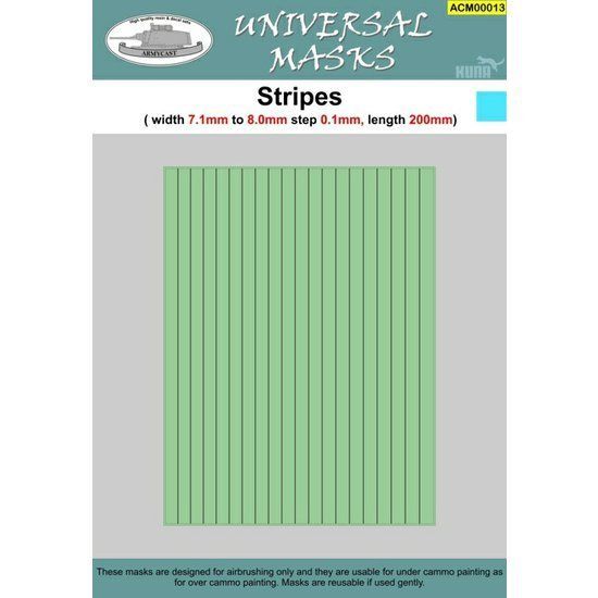 Stripes - pruhy (width 7,1 to 8,0mm step 0,1mm length 200mm)