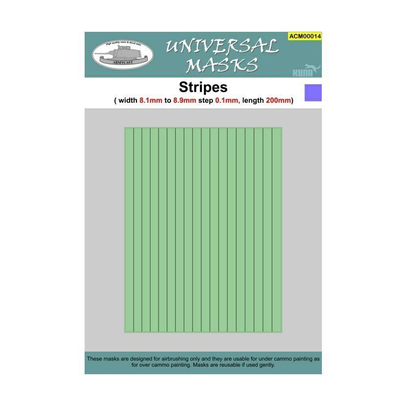Stripes - pruhy (width 8,1 to 8,9mm step 0,1mm length 200mm)