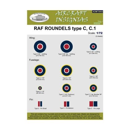 1:72 RAF Roundels type C, C.1,