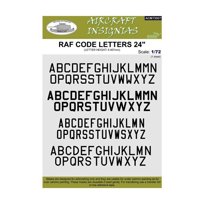 1:72 RAF Code Letters 24