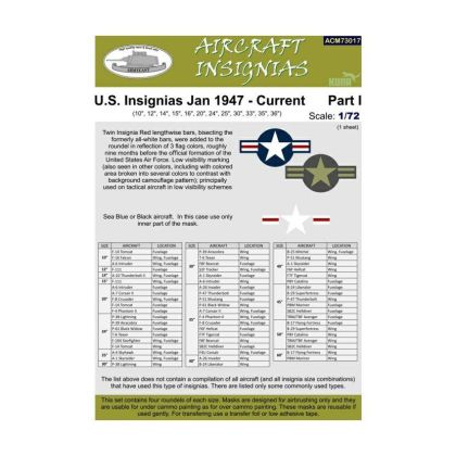 1:72 U.S.Insignias Jan 1947 - Current Part I