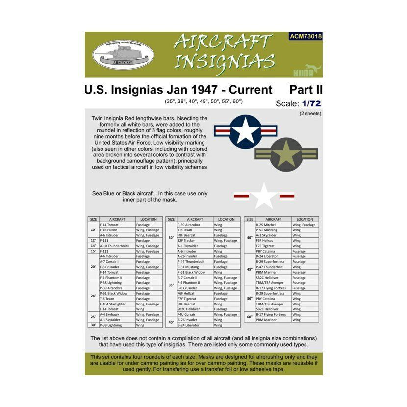 1:72 U.S.Insignias Jan 1947 - Current Part II