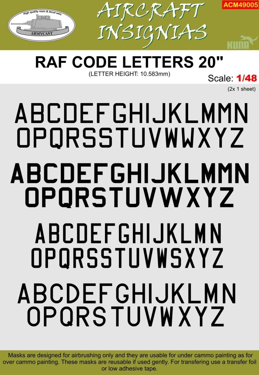 1:48 RAF CODE LETTERS 20