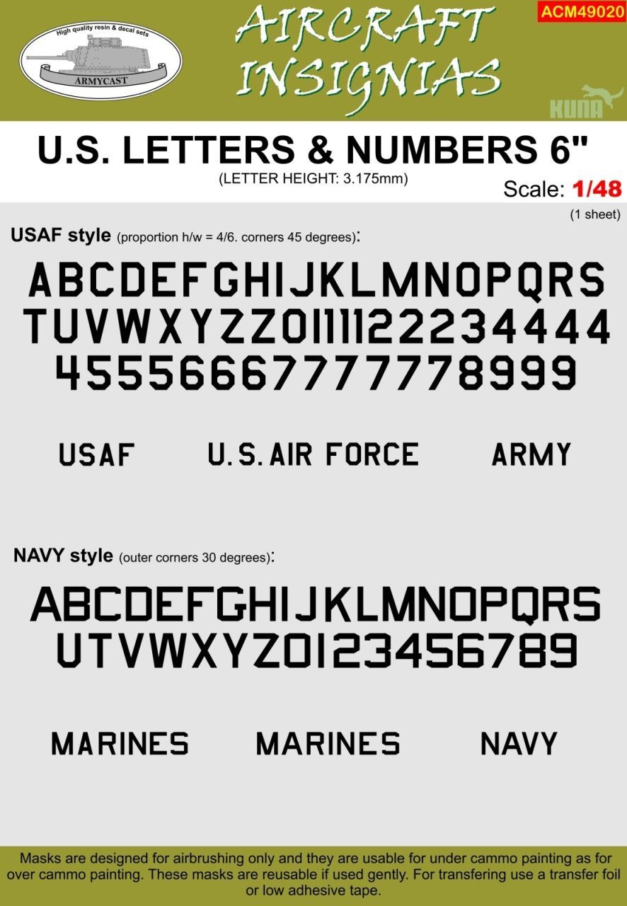 1:48 U.S. LETTERS & NUMBERS 6