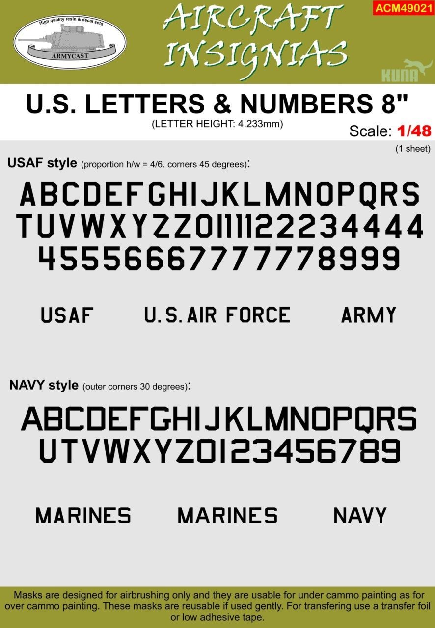 1:48 U.S. LETTERS & NUMBERS 8
