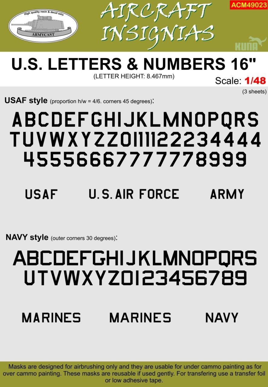 1:48 U.S. LETTERS & NUMBERS 16