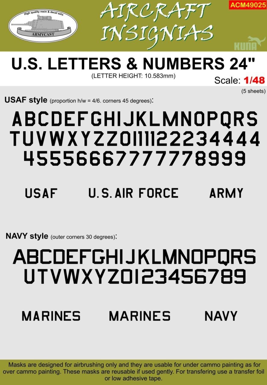 1:48 U.S. LETTERS & NUMBERS 24