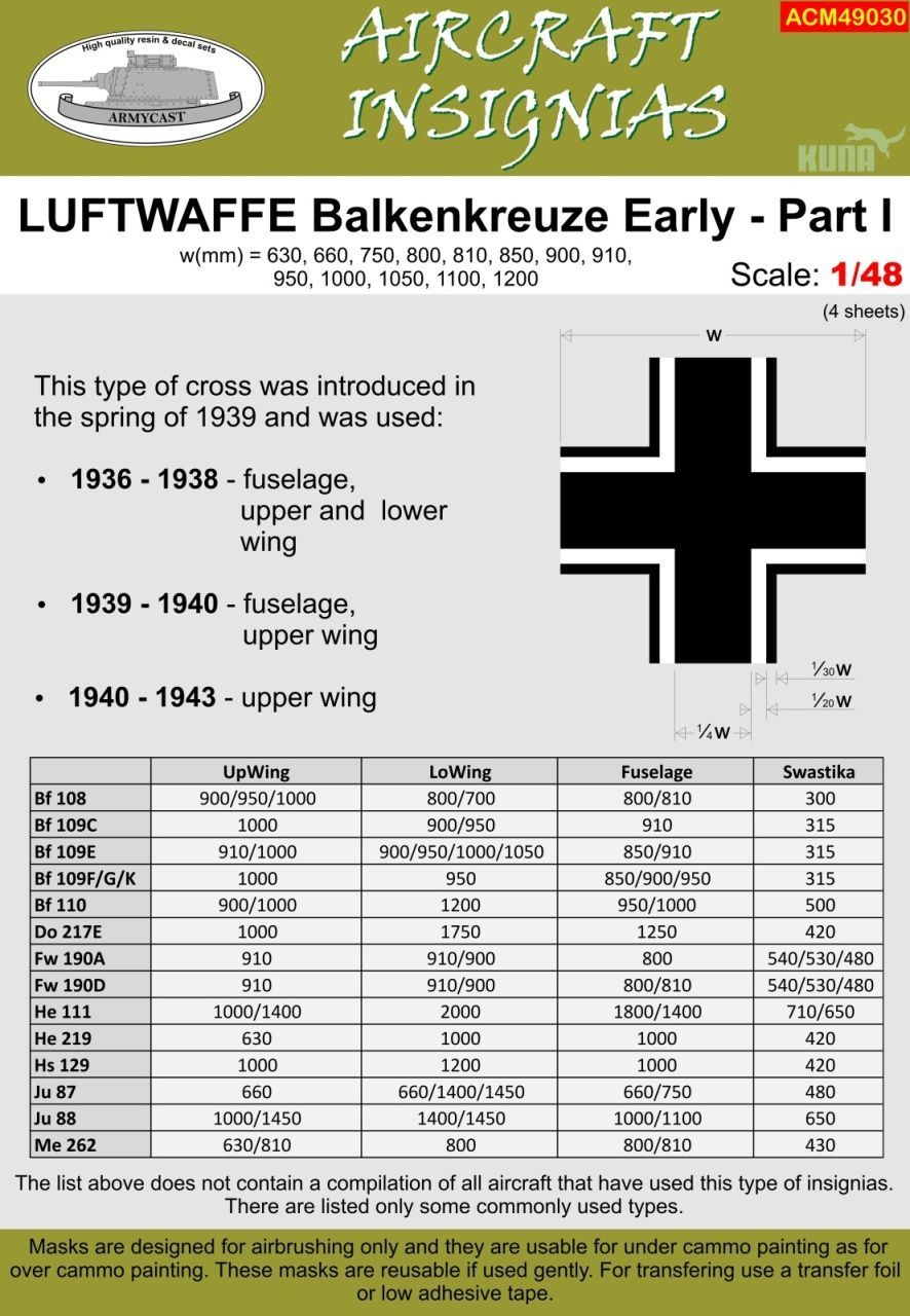 1:48 LUFTWAFFE BALKENKREUZE EARLY - PART I