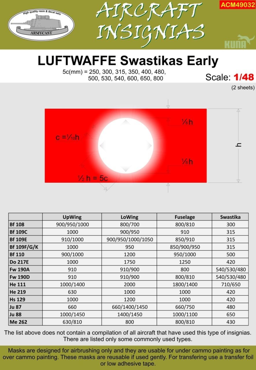 1:48 LUFTWAFFE SWASTIKAS EARLY
