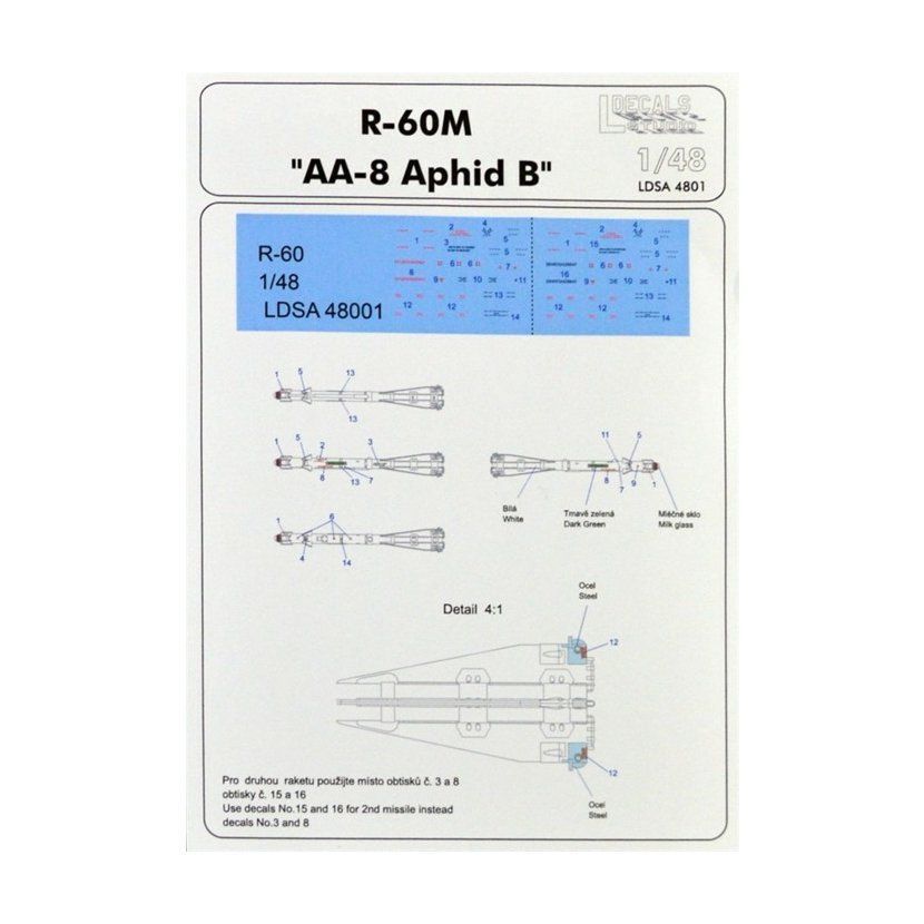 1:48 Missiles R-60 & stencils (2 pcs.)