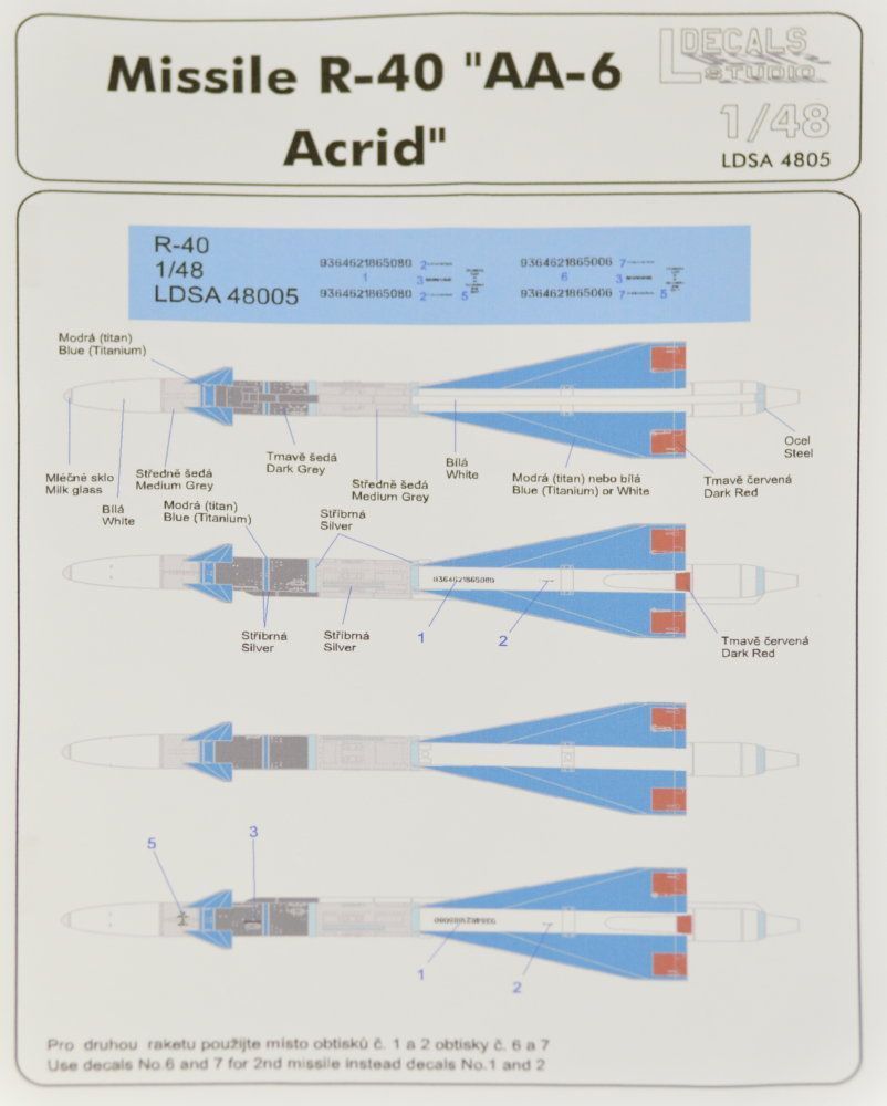 1:48 Missiles R-40 & stencils (2 pcs.)