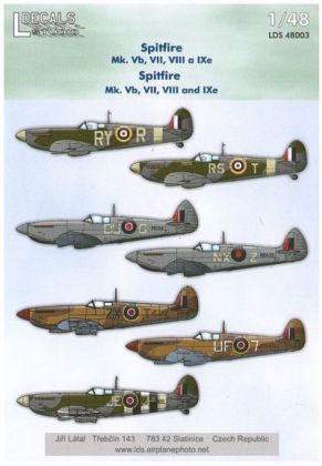 1:48 Spitfire Mk.Vb,VII,VIII,IXe (7x camo)