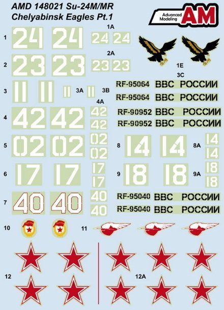 1:48 Decals Su-24M/MR Chelyabinsk Eagles Pt.1