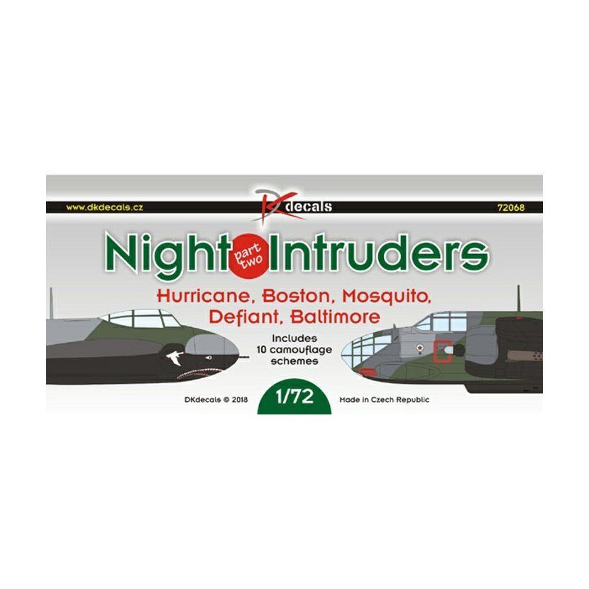 1:72 Night Intruders Hurricane,Boston,Mosguito,Defiant,Baltimore Part II