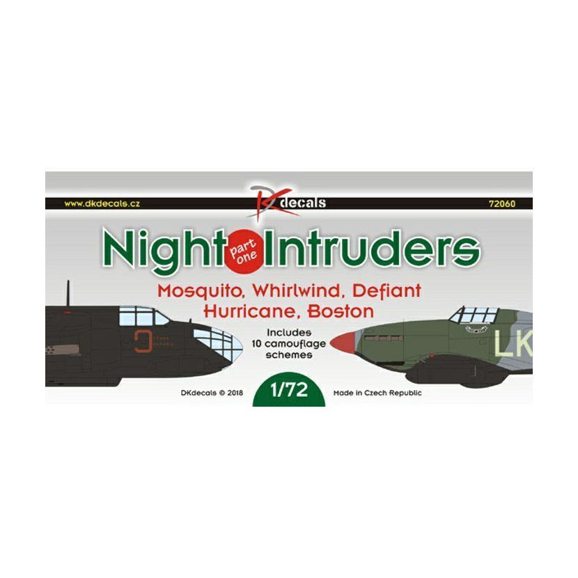 1:72 Night Intruders Mosquito,Whirlwind,Defiant Hurricane,Boston Part I