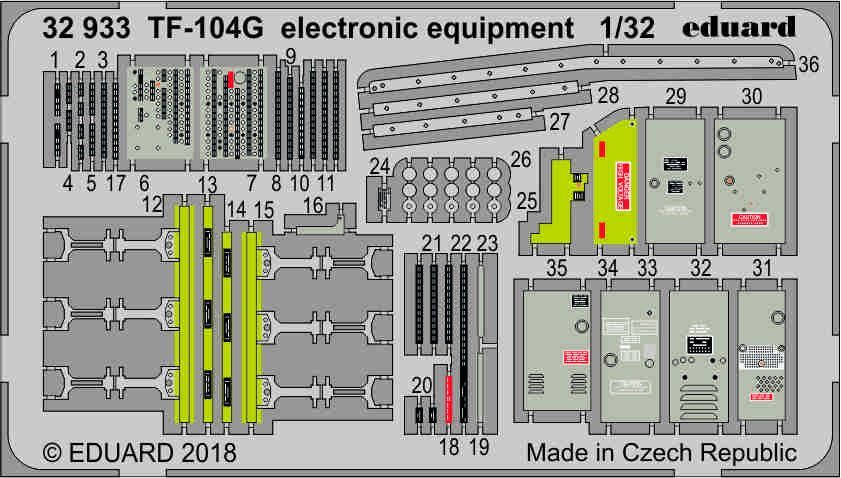 1:32 TF-104G electronic equipment