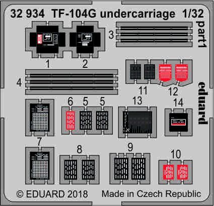 1:32 TF-104G undercarriage