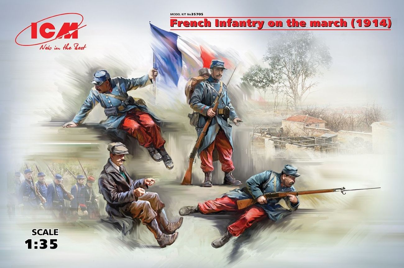 1:35 French Infantry on the march (1914)