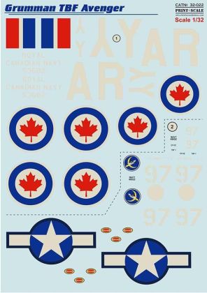 1:32 Grumman TBF Avenger (wet decals)