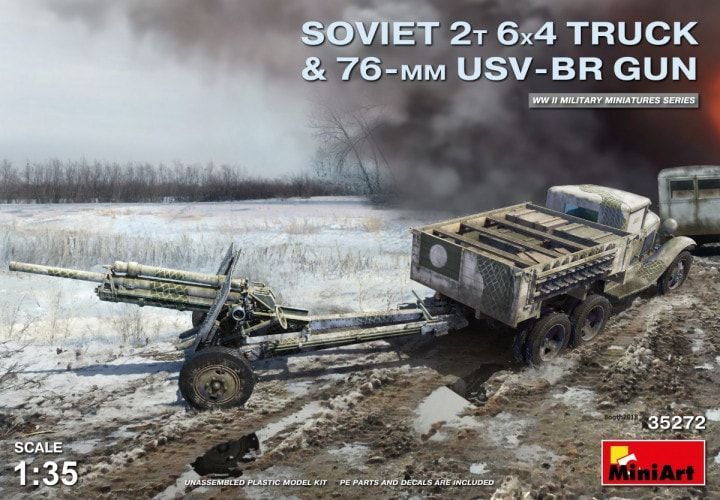 1:35 Soviet 2T 6x4 Truck & 76mm USV-BR Gun