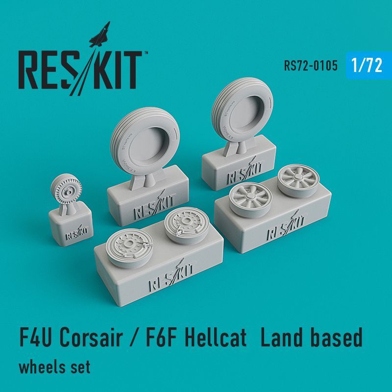 1:72 Vought F4U Corsair / Grumman F6F Hellcat Land based wheels set