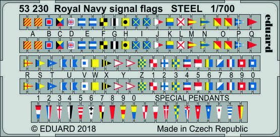 1:700 Royal Navy signal flags STEEL