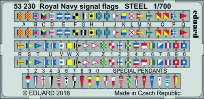 1:700 Royal Navy signal flags STEEL