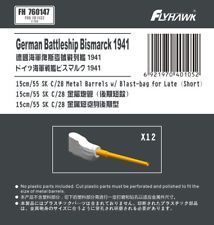 1:700 German Navy 38cm/52 SK C/34 Metal Gun Barrel Short Type (for Flyhawk)