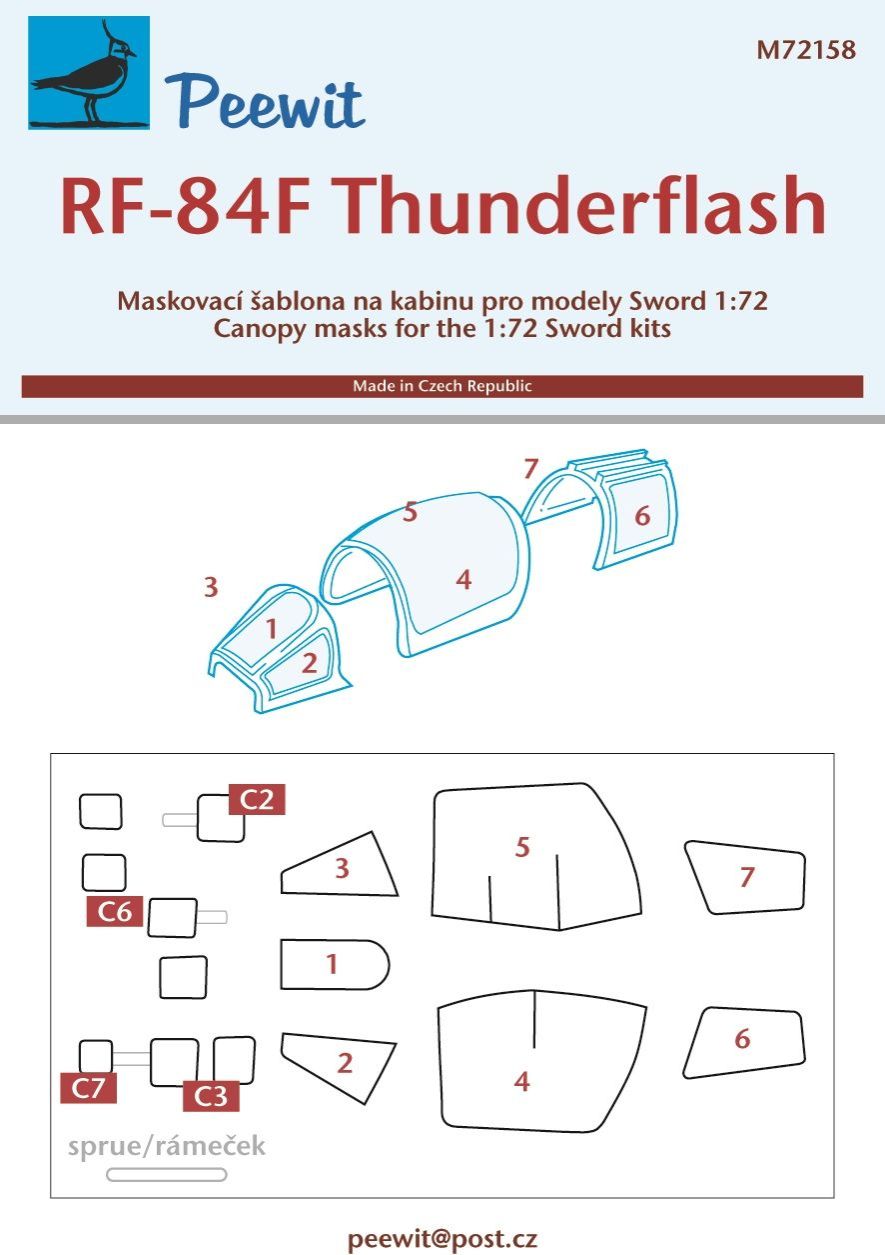 1:72 Republic RF-84F Thunderflash (designed to be used with Sword kits)