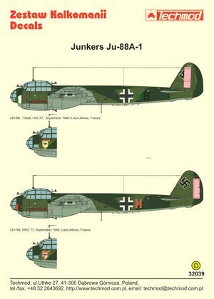 1:32 Junkers Ju 88A-1 (2x KG77 - Francie 1940)