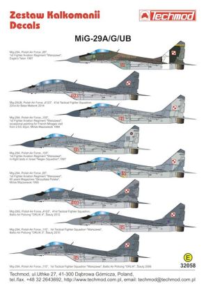 1:32 Mikoyan MiG-29A/MiG-29G/MiG-29UB