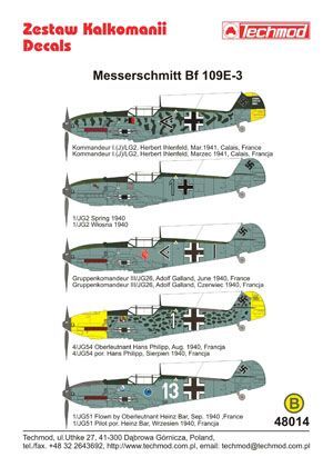 1:48 Messerschmitt Bf 109E-3