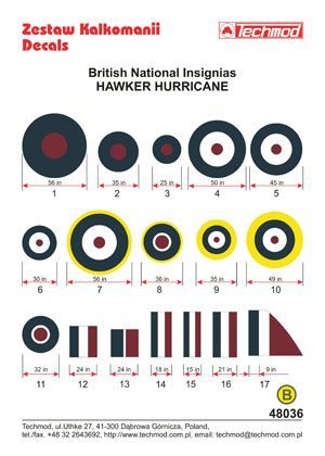 1:48 British National Insignias - Hawker Hurricane