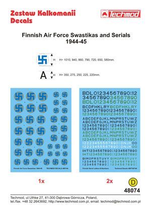 1:48 Finnish Air Force Swastikas and Serials 1944-45
