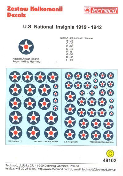 1:48 US National Insignia 1919-1942