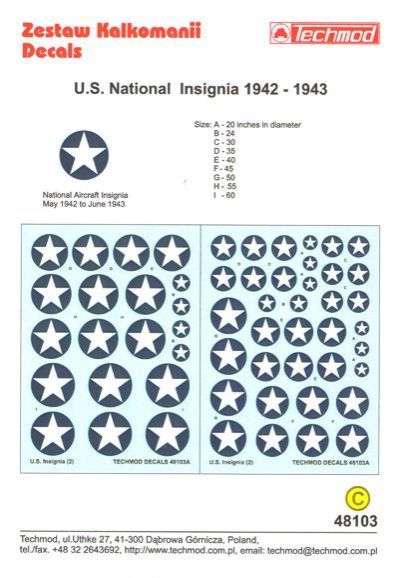 1:48 US National Insignia 1942-1943