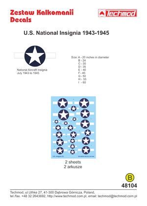 1:48 US National Insignia 1943-1945