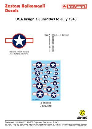 1:48 US National Insignia June 1943 to July 1943