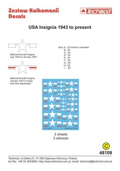 1:48 US Insignia 1943 to Present